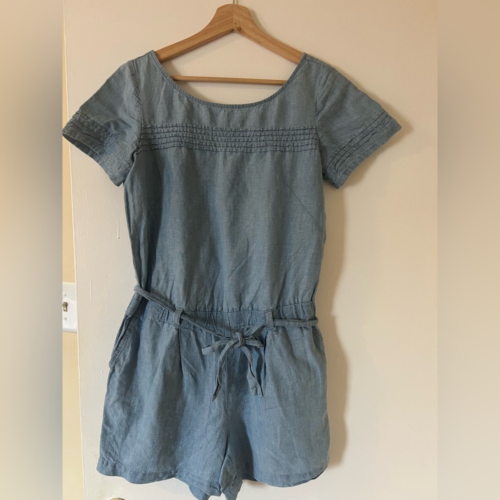 LOFT Blue Short Sleeve Romper